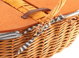 Woven Picnic Basket Durable Portable Wicker Hand Basket Rustic Fruit Basket with Lid for Outdoor V1294-YM0703-230711SM01-1