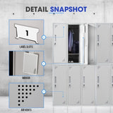 FORTIA 6 Door Metal Storage Cabinet Lockers for Gym Office - Grey V219-STLFOA6DGY