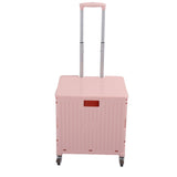 Collapsible Utility Rolling Crate Swivel Casters PP Strong with Telescopic Handle Lid Storage V1294-YM0901-3117230195712