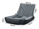 Pawz Pet Car Seat Dog Seat Travel Safety Booster Grey PT1352-GY-AU
