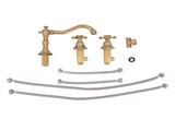 Double Handle Faucet Copper Leakproof Corrosion Resistant Beautiful G1/2 Thread Three Hole Bathroom V1294-YM0715-3112220048611