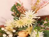 Artificial Wreath Yellow Wild Daisy Half Wreath Easter Decoration Wreath Artificial Flowers Front V1294-YM0714-211222XU04-1