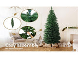 Jingle Jollys Christmas Tree 1.8m Xmas Tree Decorations Green 300 Tips XM-TR-SLIM-6F-GR