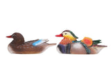2PCS Floating Mandarin Duck Statue Resin Cute Animal Decor Sculpture Ornament for Outdoor Garden V1294-YM0521-3111230091211
