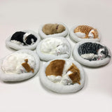 Realistic Sleeping Cat Toy Breathing Cat Stuffed Animal Doll with Mat Plush Toys for Children Home V1294-YM0714-10332433