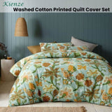 Accessorize Kienze Washed Cotton Printed Quilt Cover Set Queen V442-HIN-QUILTCS-KIENZE-GREEN-QS