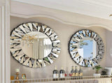 Silver Sunburst Round Wall Mirror V767-JJ-XM768-V1