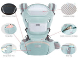 6-in-1 Adjustable Baby Carrier with Hip Seat 11.815.7in Adjustable Height, Breathable Mesh & V1107-CS-YEBDYDLV