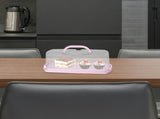 Plastic Bread Box Pink with Handle for Easy Carrying and Bread Storage V1370-AZ4-10776