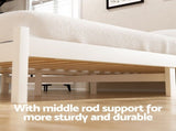 Artiss Bed Frame Queen Size Wooden Platform with 2 Storage Drawers White WBED-G-001Q-WH-DRAW