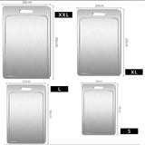 Double-Sided Titanium Cutting Board in Silver, 36x25CM, Heat Resistant for Kitchen and Camping LSB-59250