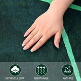 NNEOBA Green Leaf-Shaped Flannel Blanket V728-1005005077127867-GREEN-LEAF-PATTERN-D-150X200CM