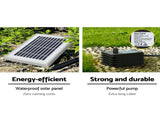 Gardeon Solar Fountain Water Fountain Feature Cascading Fountain LED Lights 76CM Grey FOUNT-STEAN-3LVL-BR