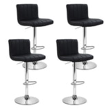 Artiss 4x Bar Stools Gas Lift Leather Black BA-K-1185-BKX4
