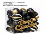 65-Piece Christmas Tree Ornament Set with Painted Balls, Train, Pinecone, Star and Merry Christmas V1341-ZY-H3QLKW2R-BLUE
