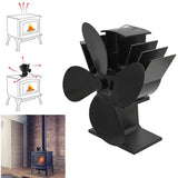 Fireplace and Stove Accessory, 6 Blades Wood Stove Fan, Stove Fan with Thermometer, Heat Powered V1237-ZY-528-046