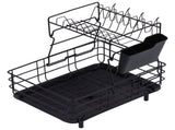 Drain Rack Double Layer Wrought Iron Double Countertop Dish Chopsticks Storage Rack with Drain Plate V1294-YM0901-3118210198611