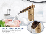 1Pcs Retro Brass Waterfall Bathroom Faucet, Waterfall Basin Faucet, Antique Bathroom Mixer Tap, Hot V1263-JX-3180