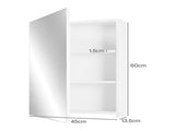 Levede Bathroom Mirror Cabinet Wall Mounted 45cm Adjustable Shelves White BATH1034-AU