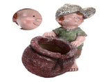 Flower Pot Ornament Cartoon Kid Shape Waterproof Textured Exquisite Vivid Statue for Garden Lawn V1294-YM0715-3111210438911