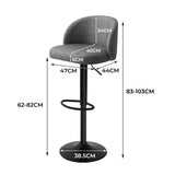 Levede 4x Bar Stool Swivel Gas Lift PU Leather Grey BR1066-2-DGX2