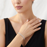 Elegant Moissanite Tennis Bracelet in 925 Sterling Silver with 18K Gold and Rhodium Plating, V1341-ZY-YZ6C88HP-20MM-155CM61IN
