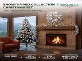 Christabelle Snow-Tipped Snowflocked Tree 61cm Snow Wreath Colonial with Lights 2.74m Garland S CMB-BXS211SN-WG
