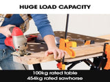 BAUMR-AG Portable Multifunction Workbench, 2-in-1 Worktable and Sawhorse, Height Adjustable, V219-TOLWKBBM85MA