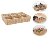 Basket Storage Woven Organizer Wicker Baskets Compartment Rattan Toilet Holder Divided Bin Seagrass V1366-AZ2-W-13152