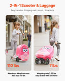 VEVOR Ride-on Luggage 20-inch Kids Scooter Suitcase with Flash Wheels Pink V952-FDDQXXLX20INHPZ8K001V0