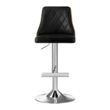 Artiss 2X Bar Stool Wood Swivel Adjustable Kitchen Counter Stool Leather Black BA-TW-T4061-BKX2