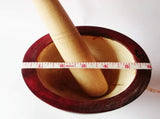 Wooden Mortar 6" Pestle Grinding Herb Garlic Papaya Salad Som Tum Thai Kitchen Tool 1 Set V1188-YT-A-2428