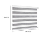 Marlow Blackout Zebra Roller Blind Curtains 180x210 Grey CD1015-180X210-GY