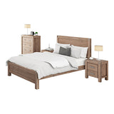 5 Pieces Bedroom Suite in Solid Wood Veneered Acacia Construction Timber Slat King Single Size Oak V43-BDS-NOW-5PC-TBY-DRS-KSOK