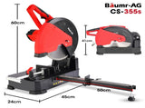 Baumr-AG 2400W 355mm 14" Metal Cut Off Cold Saw, Premium Low Spark Ceramic Alloy Tooth Blade, V219-SAWMCTBM3CSA