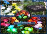 Solar Garden Lights - Upgraded Outdoor Light, 7 Color Changing Rose Lights for Yard,Garden V1366-AZ2-W-02037