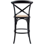 Aster Crossback Bar Stools Dining Chair Solid Birch Timber Rattan Seat - Black V315-VOD-CAFE-13