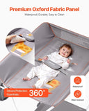 VEVOR Foldable Baby Changing Diaper Station with Side Basket & Wheels Light Gray V952-ZDNBTQHSXXSDBQAAV001V0