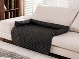 90*120CM Black Waterproof & Scratch-Resistant Pet Sofa Protector Mat with Pillow Cat & Dog Bed, V888-ELOSUNG17405