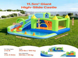 Inflatable Bounce House, 3.4 x 3.74 x 2.13 m Inflatable Bounce House Water Slide, Bouncer Castle V952-CQCBKWSLXSCG0IQ90001V3