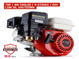 Baumr-AG 7HP Petrol Stationary Engine OHV 4-Stroke Horizontal Shaft Replacement Motor V219-ENGPTLBMRC21R