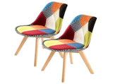 2X Retro Dining Cafe Chair Padded Seat MULTI COLOUR V274-FT-J900B-MUT2