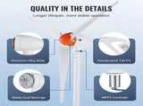 500W Wind Turbine Generator, 12V Wind Turbine Kit, 3-Blade Wind Power Generator with Anemometer, V952-FSSFLWLFDJ40N69K2V9