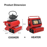 Portable Butane Gas Heater Camping Camp Tent Outdoor Hiking Camper Survival Red V201-SC001RE-AU