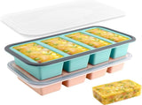 2 Pack Silicone Freezer Trays with Lid, BPA Free Silicone Molds for Soup and Sauce Meal Prep, Easy V1237-ZY-924-018