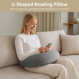 Violet U-Shaped Reading Pillow, 23.6" x 21.7" Lap Support Pillow with Adjustable Strap, Crescent V1369-AZ3-W-08745