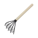Clam Rake with Mesh Net,Carbon Steel Clamming Shell Digger,Wooden Handle Sand Sifting Tool for V1369-AZ3-W-14723