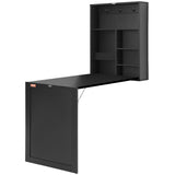 Wall Mounted Desk, Fold out Convertible Desk, Multi-Function Folding Wall Table with Chalkboard for V952-FDBGZBHBZXK0THXAQV0