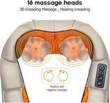 Portable Kneading Neck and Shoulder Massager with Heat - Four-Button Design, Black V888-ELOSUNG15097