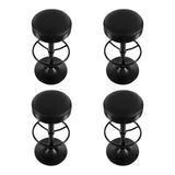 Artiss 4x Bar Stools Leather Padded Gas Lift Black BA-TW-T7009-CB-BKX4